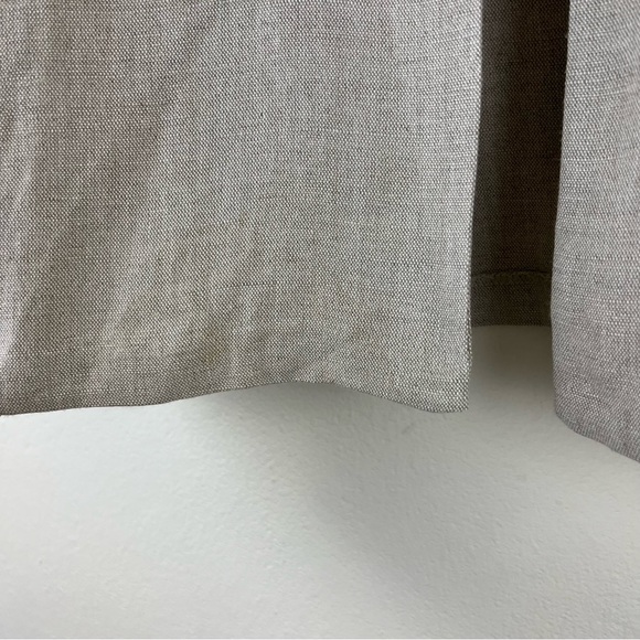 Linen Blend Lagenlook Minimalist VTG Coldwater Creek Beige Open Front Cardigan - Picture 10 of 11